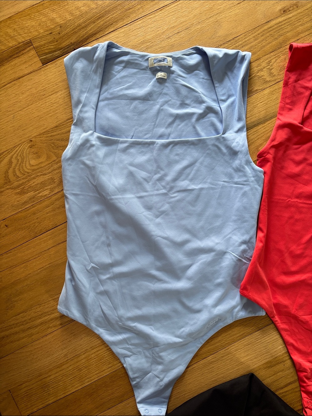 Aritzia NWOT Contour Esteem 4 Squareneck Bodysuits - Blue, Black, Green, Red - Picture 5 of 11